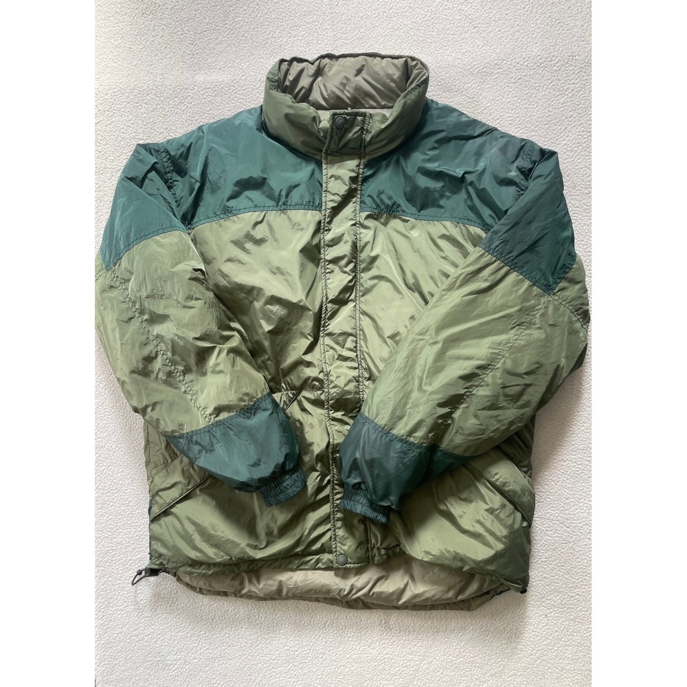 Reversible Cabela's Mens Large Puffer Jacket Green Premier Northern Goose Down